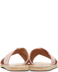 Ancient Greek Sandals Pink Velvet Thais Sandals