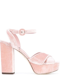 Dolce & Gabbana Velvet Platform Sandals