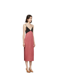 Marina Moscone Pink And Black Heavy Satin Slip Dress
