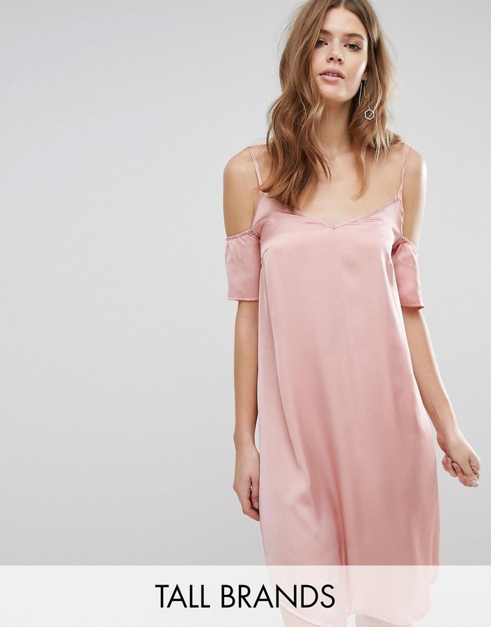 nedadgående alder Modig Vero Moda Tall Cold Shoulder Slip Dress, $13 | Asos | Lookastic