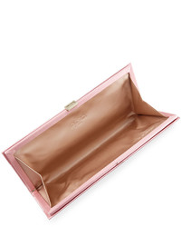 Roger Vivier Pilgrim Crystal Buckle Clutch Bag Pink