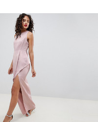 Asos Tall Asos Design Tall Satin Maxi Dress With Asymmetric