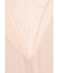 Lanvin Satin And Velvet Paneled Silk Georgette Gown Pastel Pink