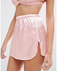 Asos Tilda Eyelash Lace Satin Mini Slip Skirt
