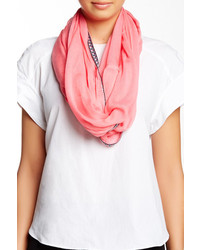 Free Press Embroidered Trim Solid Infinity Scarf