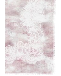 Nobrand Lace Border Print Modal Linen Silk Scarf