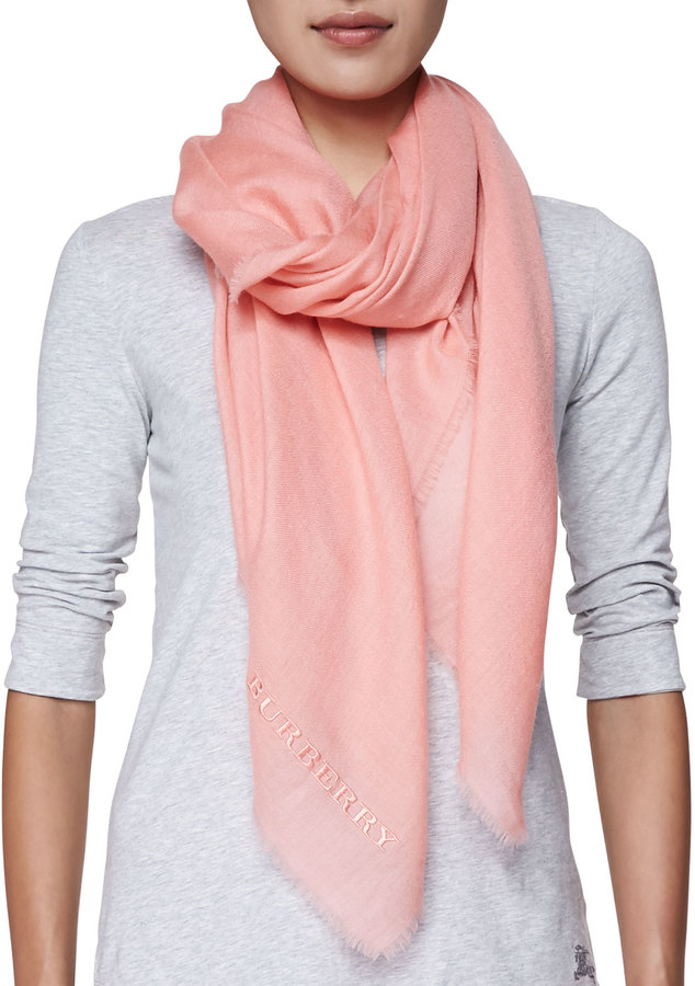 coral cashmere scarf