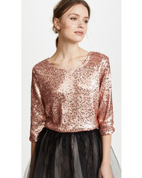 Pink Sequin Cropped Top