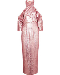 Safiyaa Sequined Crepe Halterneck Midi Dress