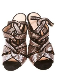 Tom Ford Sequined Crossover Sandals