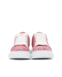 Alexander McQueen Pink Galaxy Glitter Oversized Sneakers