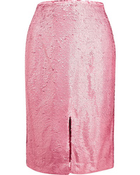 Pink Sequin Pencil Skirt