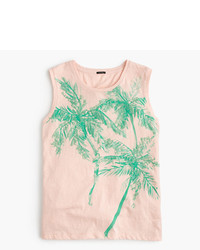 J.Crew Muscle Tank Top With Sequin Palm Trees