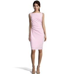Hayden Light Pink Stretch Jersey Ruched Sheath Dress