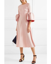 Roksanda Turlin Stretch Crepe Midi Dress Pastel Pink