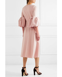 Roksanda Turlin Stretch Crepe Midi Dress Pastel Pink