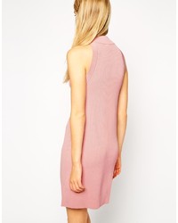 Asos Collection Knitted Shift Dress With Embellished Turtleneck