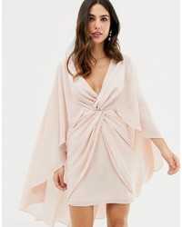 ASOS DESIGN Knot Front Mini Dress With Cape