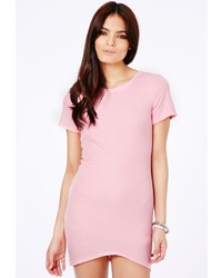 Missguided Kanona Asymmetric Shift Dress In Baby Pink