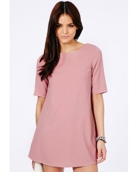 Missguided Ponika Swing Shift Dress In Dusky Pink
