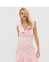 Forever New Structured Mini Dress With Flippy Hem In Blush