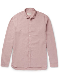 Oliver Spencer Clerkenwell Tab Collar Mlange Cotton And Linen Blend Shirt