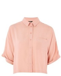 Topshop Petite Kady Roll Sleeve Shirt