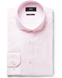Hugo Boss Pink Jerrin Slim Fit Cutaway Collar Cotton Shirt