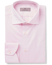 Canali Pink Slim Fit Cotton Twill Shirt