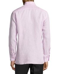 Canali Regular Fit Woven Linen Shirt