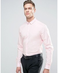 Asos Slim Shirt With Stretch In Pink