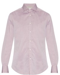 Brunello Cucinelli Spread Collar Cotton Piqu Shirt