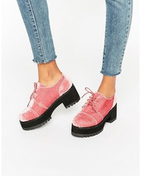 Asos Obaca Chunky Velvet Lace Up Shoes