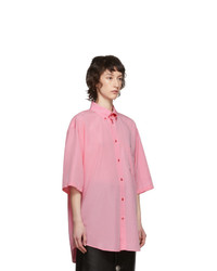 Balenciaga Pink Lyocell Fluid Shirt