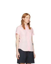 Comme Des Garçons Girl Pink Peter Pan Collar Short Sleeve Shirt