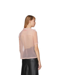 Commission Pink Ruffled Short Sleeve Shirt