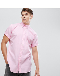 Polo Ralph Lauren Big Tall Short Sleeve Gart Dyed Shirt Player Logo In Pink