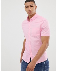 ASOS DESIGN Casual Skinny Oxford Shirt In Pink