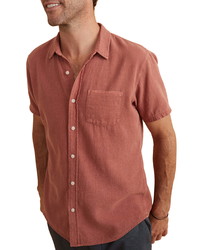 Marine Layer Classic Fit Selvage Short Sleeve Button Up Shirt