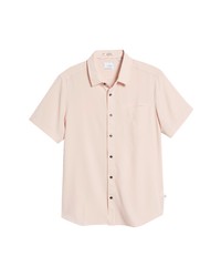 7 Diamonds Grant Slim Fit Solid Stretch Short Sleeve Button Up Shirt In Dusty Rose At Nordstrom