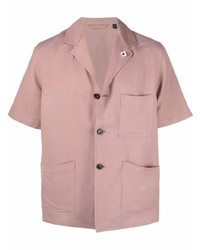 Lardini Linen Blend Short Sleeve Shirt