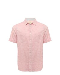 M&Co Cotton Slub Short Sleeve Shirt Pink Xl