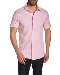 Stone Rose Microdot Short Sleeve Button Up Shirt In Pink At Nordstrom