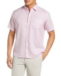 Peter Millar Monroe Short Sleeve Sport Shirt In Pink Lemonade At Nordstrom