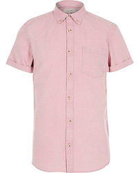 River Island Pink Acid Wash Oxford Shirt