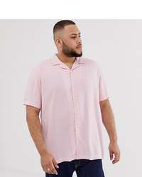 ASOS DESIGN Plus Regular Fit Viscose Shirt In Pink