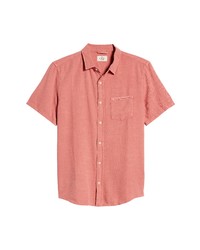 Marine Layer Selvage Solid Short Sleeve Cotton Button Up Shirt