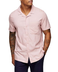 Topman Slim Fit Solid Short Sleeve Button Up Shirt