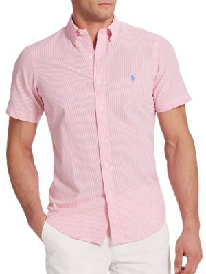 ralph lauren pink short sleeve shirt