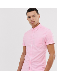 ASOS DESIGN Tall Casual Skinny Oxford Shirt In Pink